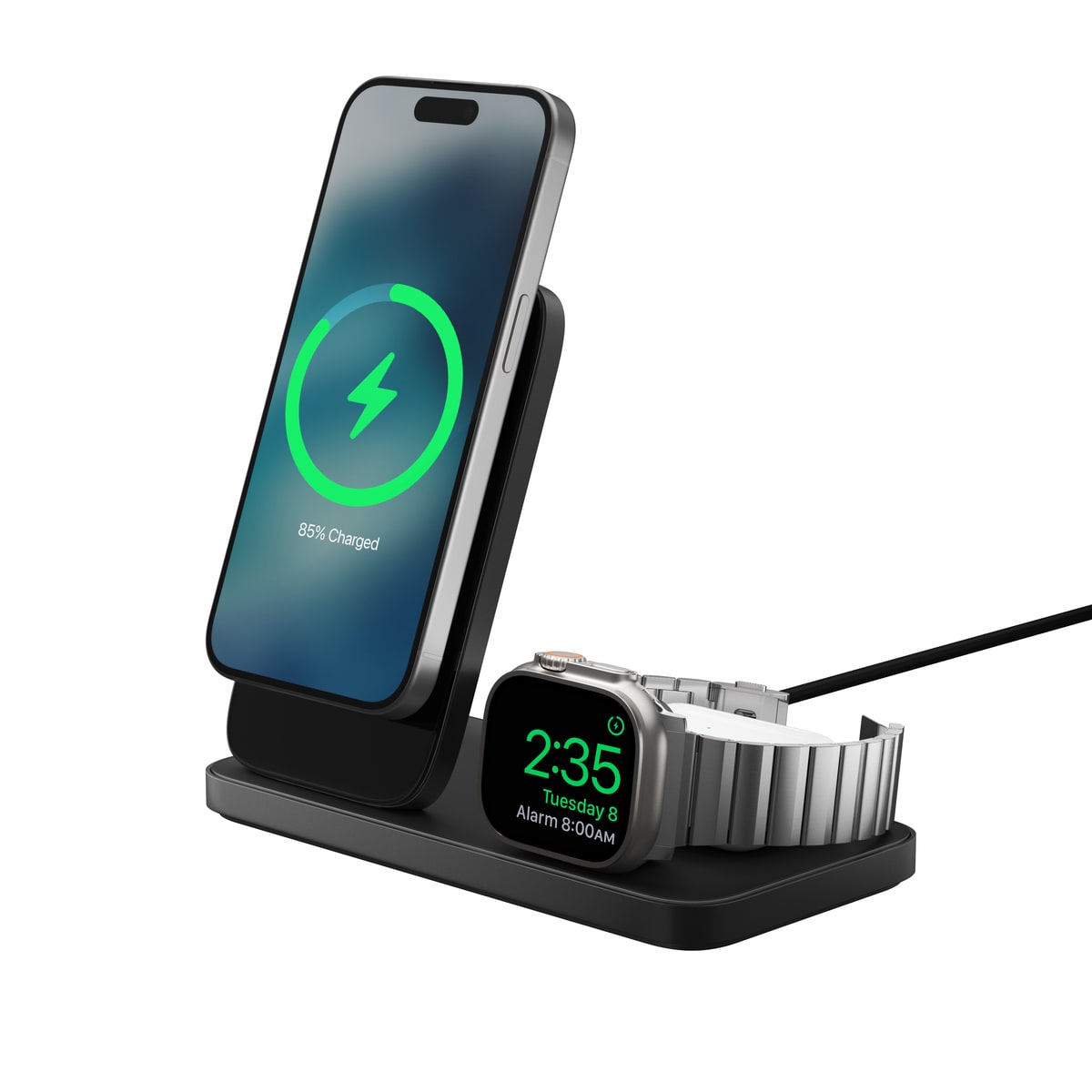 Ladestasjon Stand One Max 3-i-1 Qi2 MagSafe, Carbide