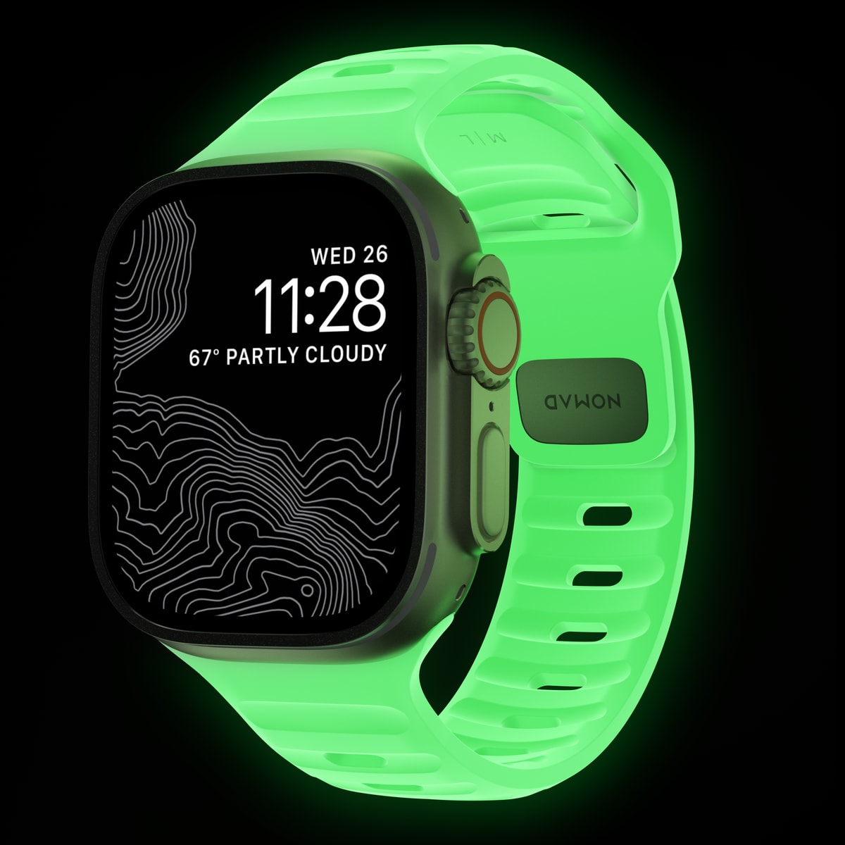 Apple Watch Series 8 45mm Reim - Sport Band Grønn