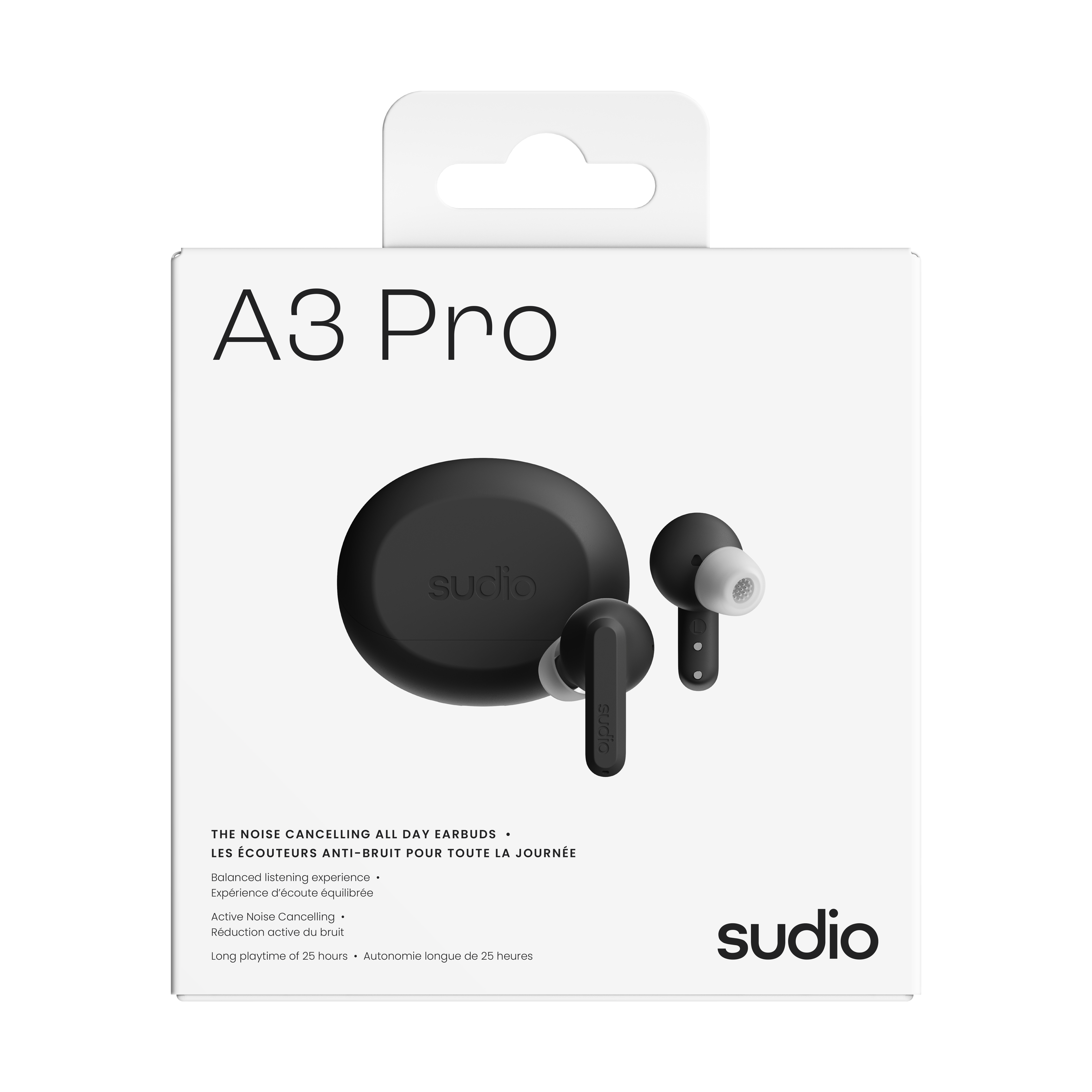 A3 Pro Trådløse In-ear hodetelefoner med støydemping, Svart