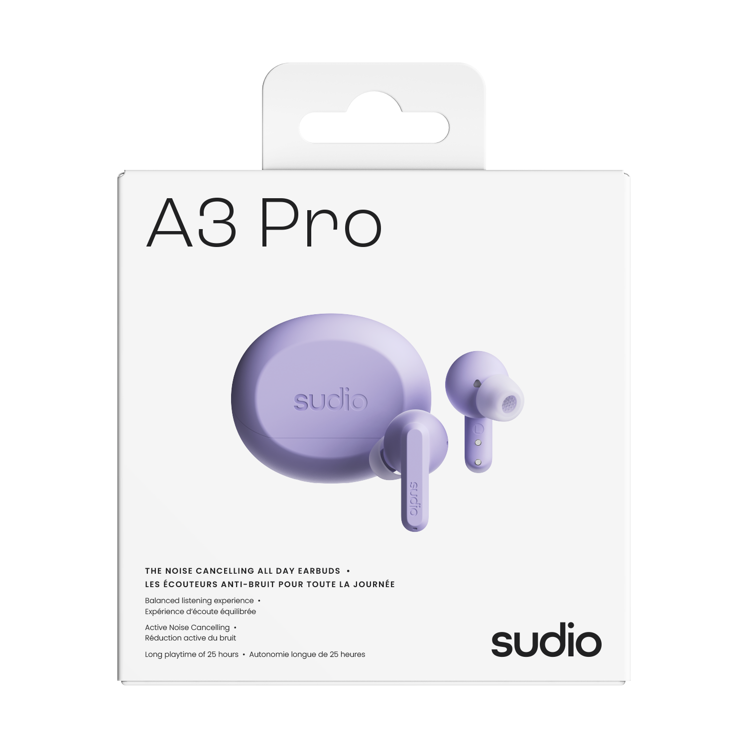 A3 Pro Trådløse In-ear hodetelefoner med støydemping, Lilla