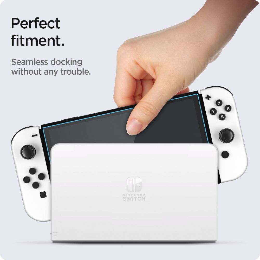 Nintendo Switch OLED skjermbeskytter GLAS.tR EZ Fit (2-pack)