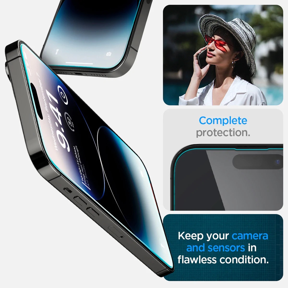 iPhone 14 Pro Skjermbeskytter med monteringsramme (2-pack) GLAS.tR EZ Fit