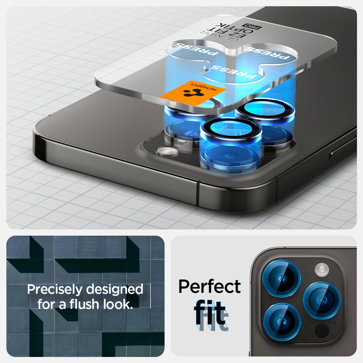 iPhone 15 Pro EZ Fit Linsebeskytter (2-pack), Gjennomsiktig