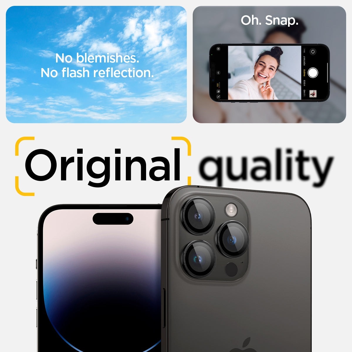 iPhone 15 Pro EZ Fit Linsebeskytter (2-pack), Gjennomsiktig