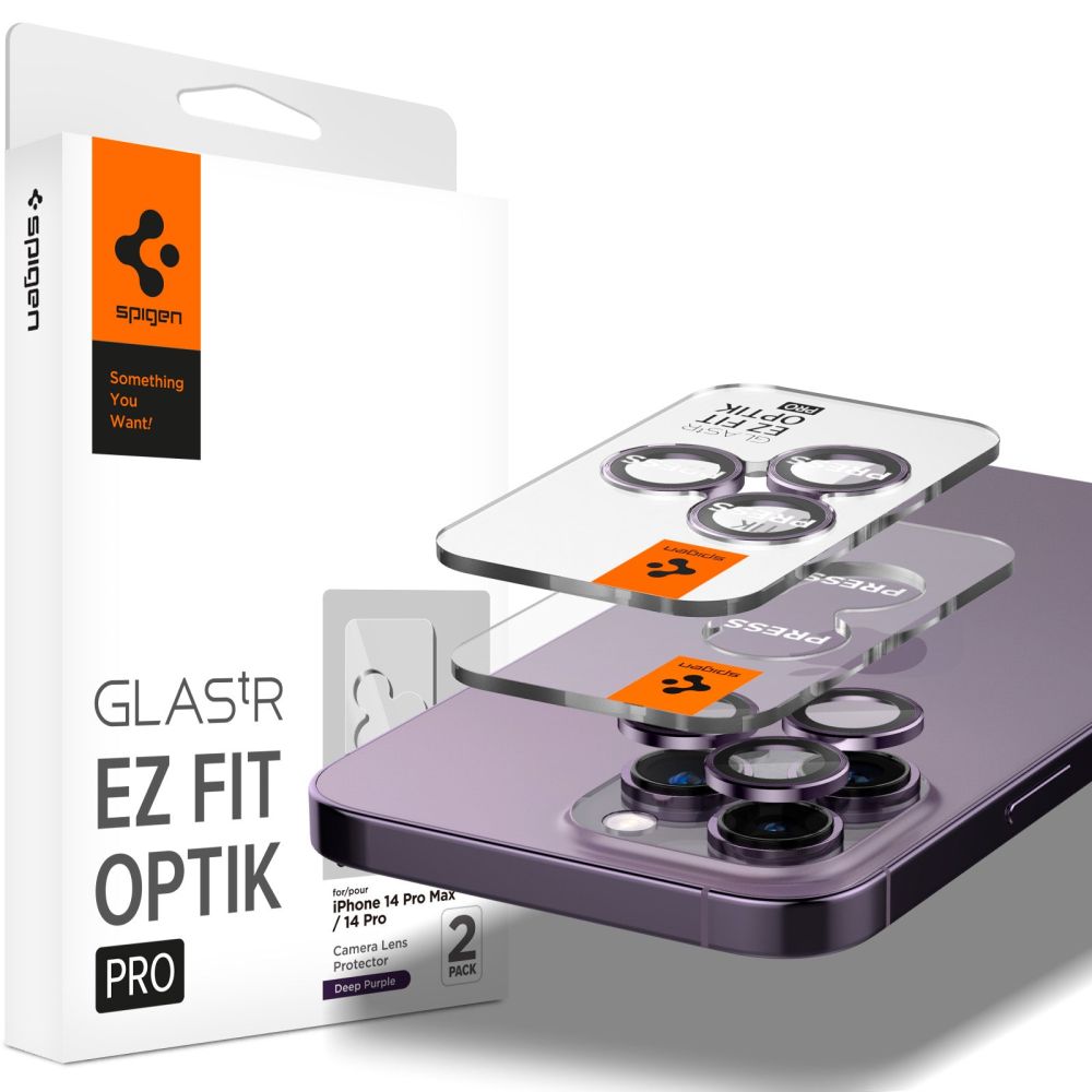 iPhone 14 Pro Max EZ Fit Linsebeskytter (2-pack), Lilla