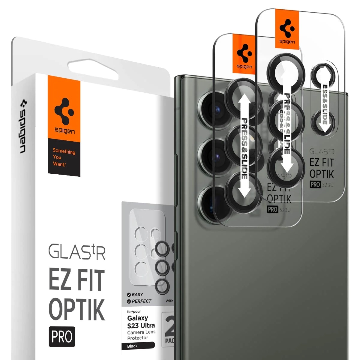 Samsung Galaxy S23 Ultra EZ Fit Linsebeskytter (2-pack), Gjennomsiktig