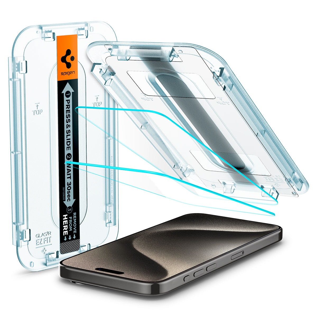 iPhone 15 Pro Max Skjermbeskytter med monteringsramme (2-pack) GLAS.tR EZ Fit