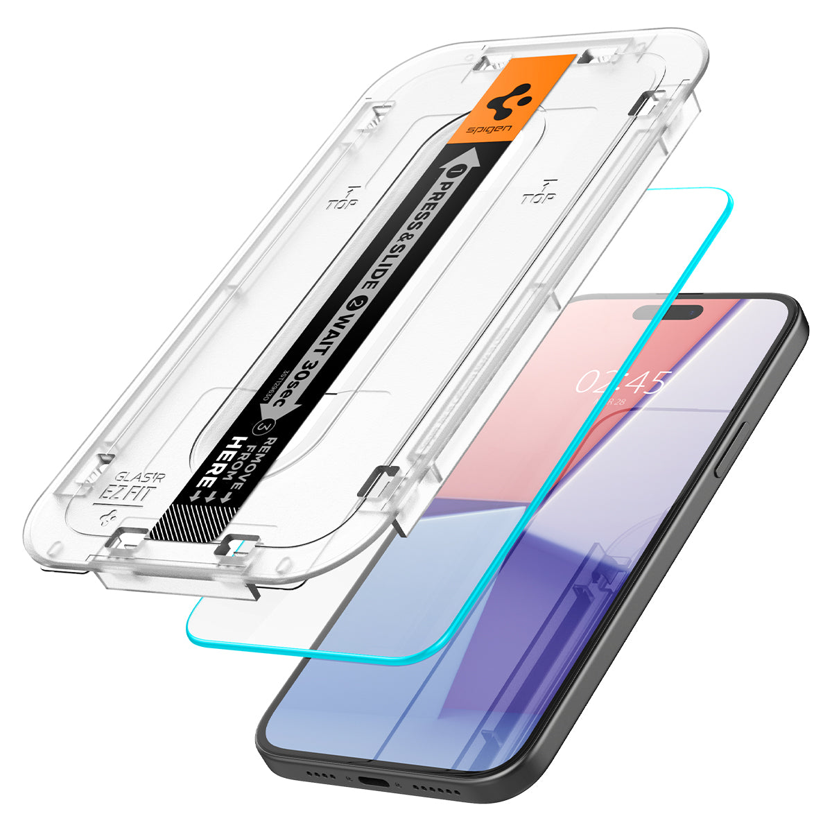 iPhone 15 Plus Skjermbeskytter med monteringsramme (2-pack) GLAS.tR EZ Fit