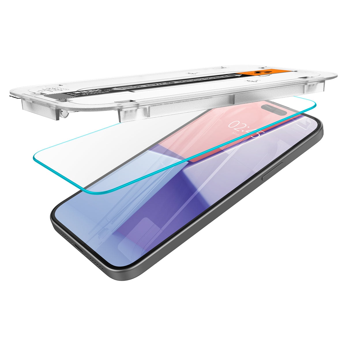 iPhone 15 Plus Skjermbeskytter med monteringsramme (2-pack) GLAS.tR EZ Fit