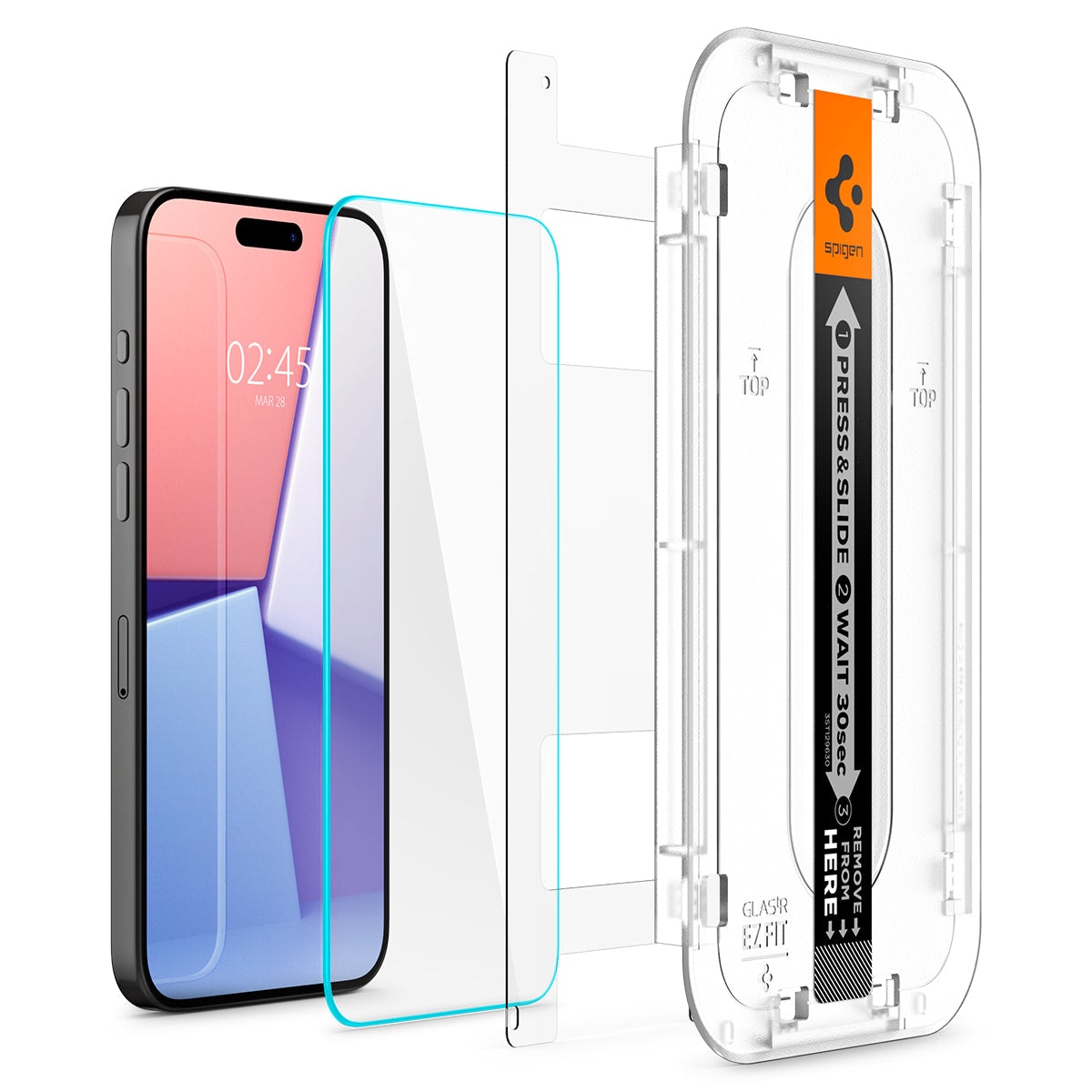 iPhone 15 Pro Skjermbeskytter med monteringsramme (2-pack) GLAS.tR EZ Fit