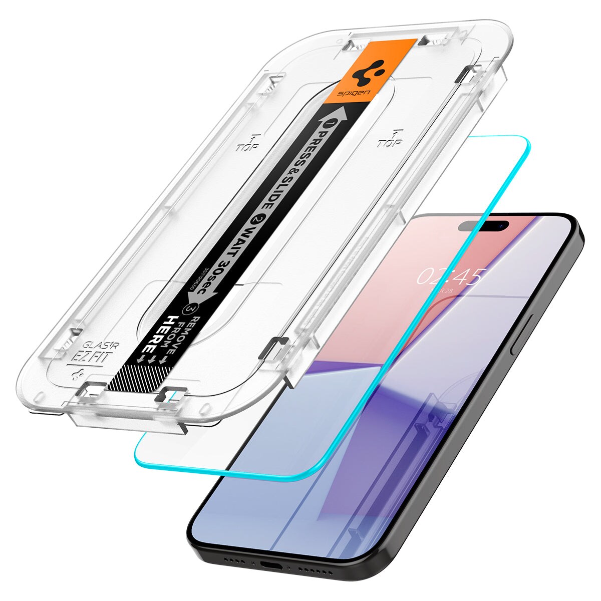 iPhone 15 Pro Skjermbeskytter med monteringsramme (2-pack) GLAS.tR EZ Fit