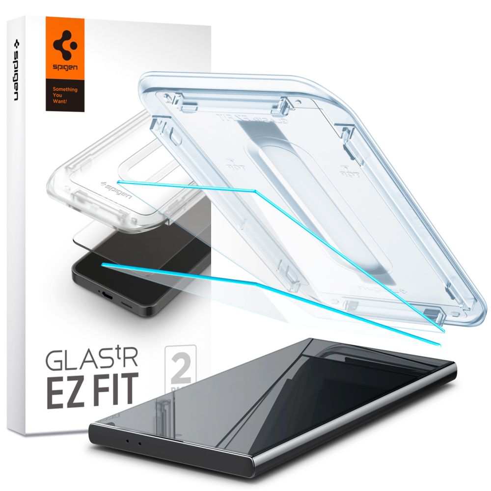 Samsung Galaxy S24 Ultra Skjermbeskytter med monteringsramme (2-pack) GLAS.tR EZ Fit