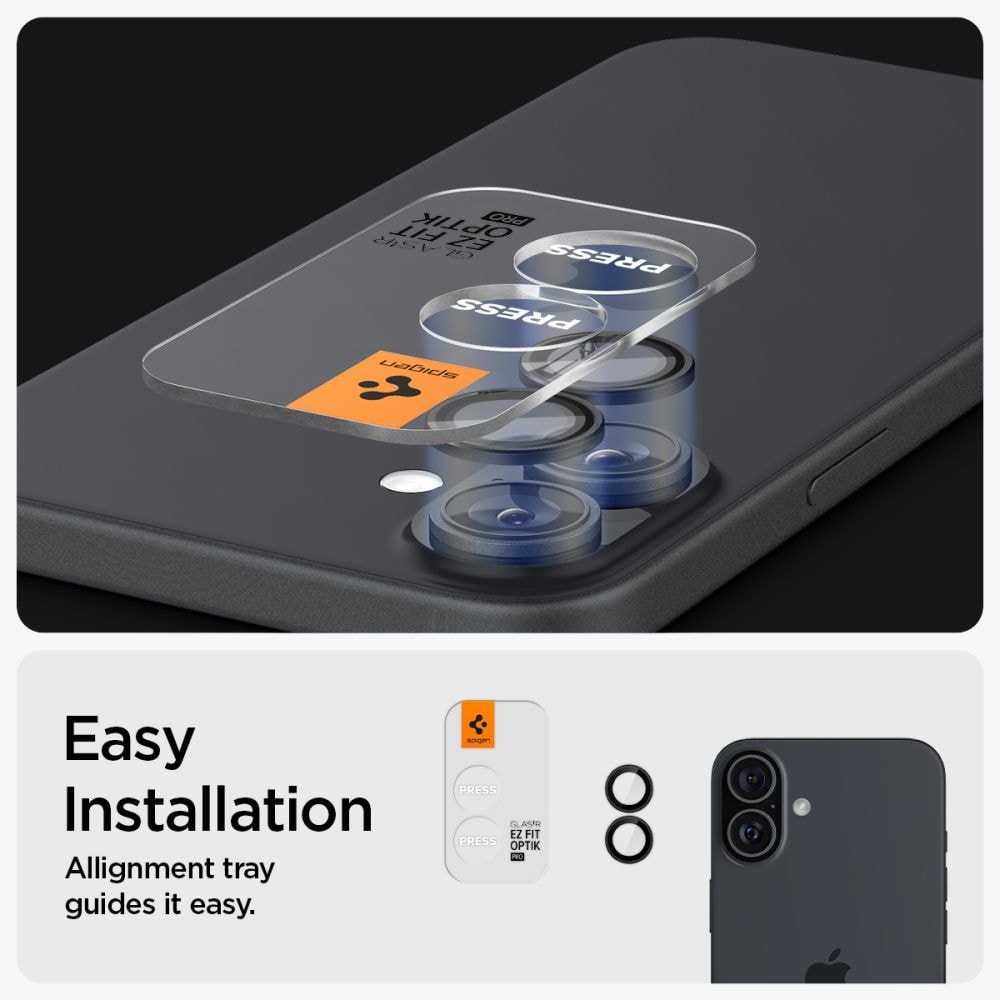 iPhone 16 EZ Fit Linsebeskytter (2-pack), Svart