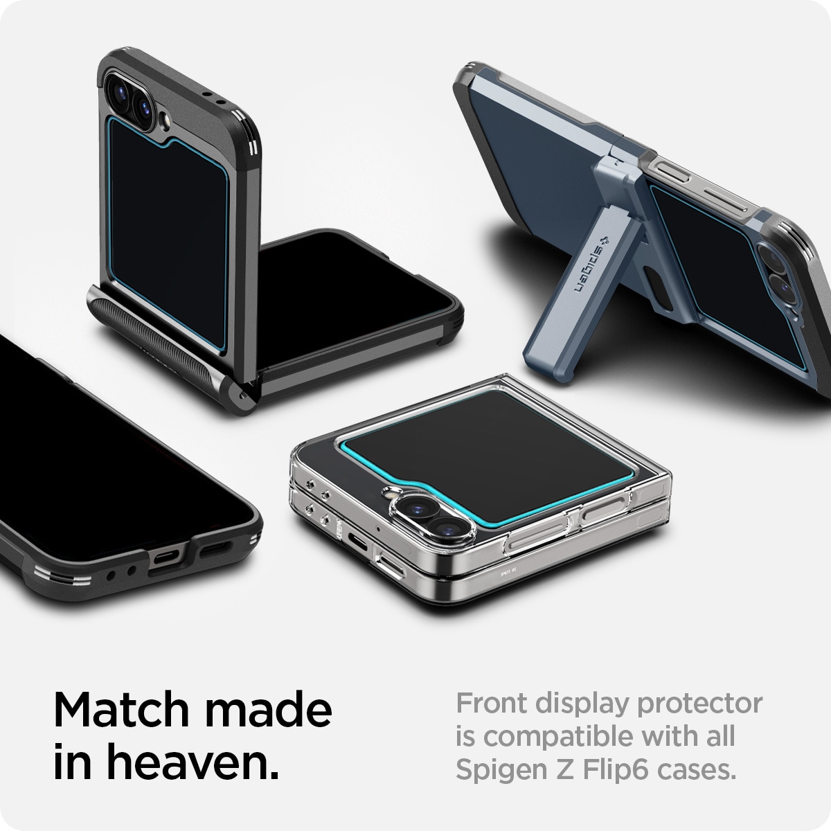 Samsung Galaxy Z Flip 6 Ytterskjermbeskytter med monteringsramme (2-pack) GLAS.tR EZ Fit