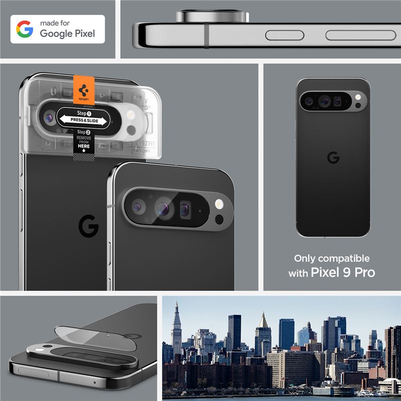 Google Pixel 9 Pro EZ Fit Linsebeskytter (2-pack), Gjennomsiktig