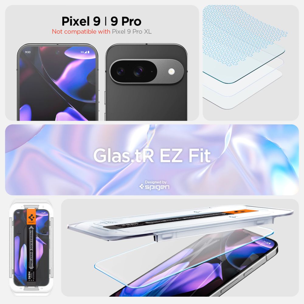 Google Pixel 10 Pro Skjermbeskytter med monteringsramme (2-pack) GLAS.tR EZ Fit