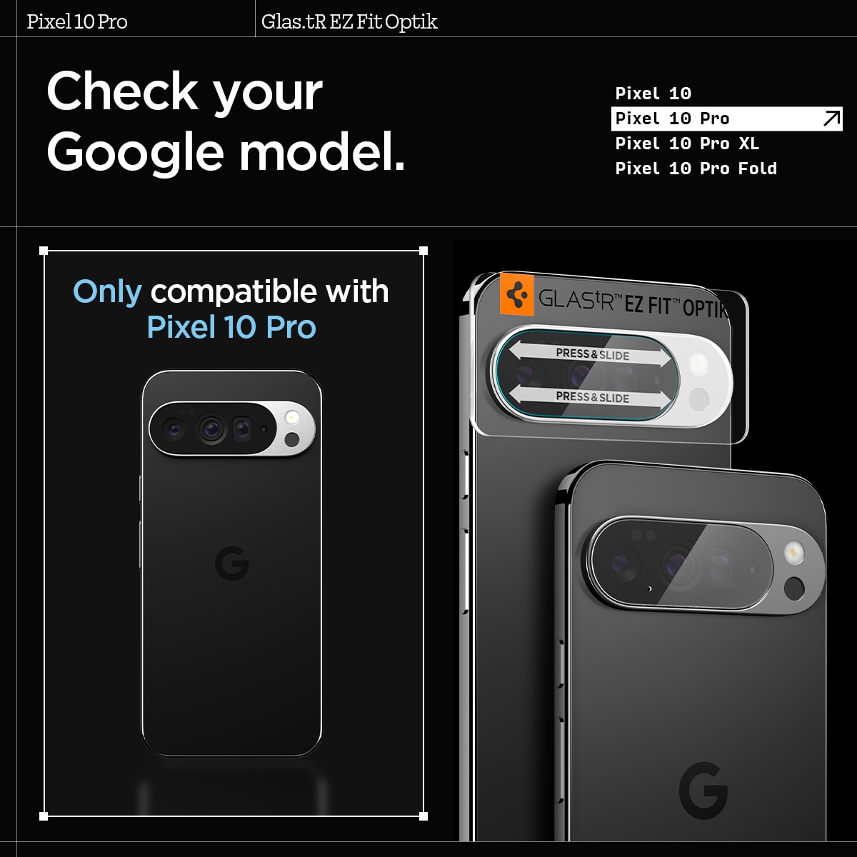 Google Pixel 10 Pro EZ Fit Linsebeskytter (2-pack), Gjennomsiktig