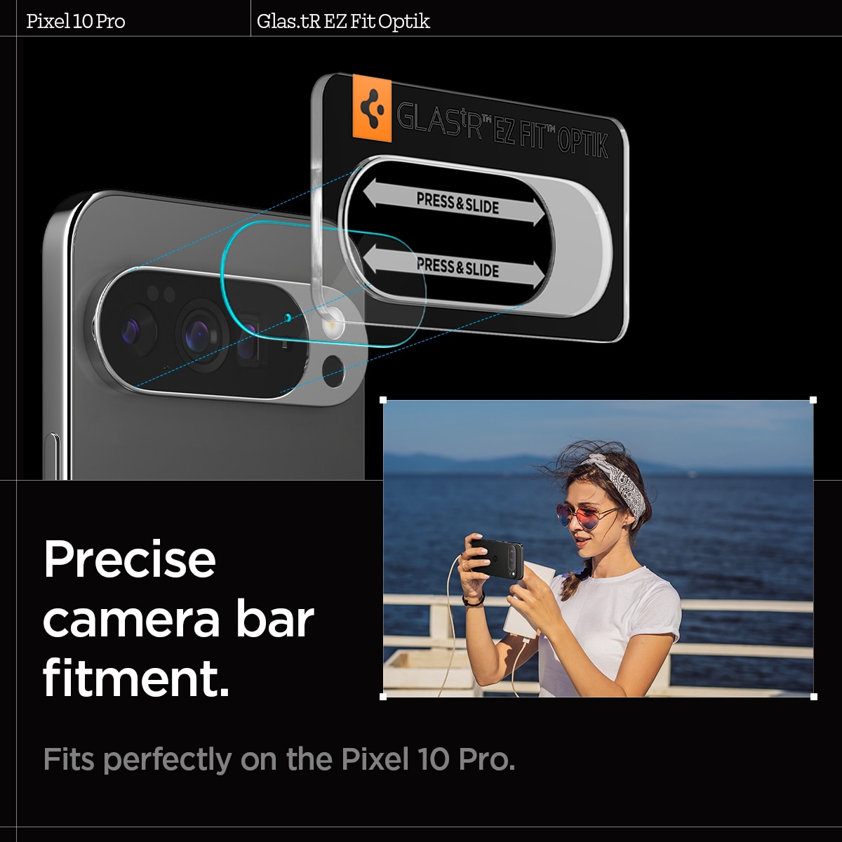 Google Pixel 10 Pro EZ Fit Linsebeskytter (2-pack), Gjennomsiktig