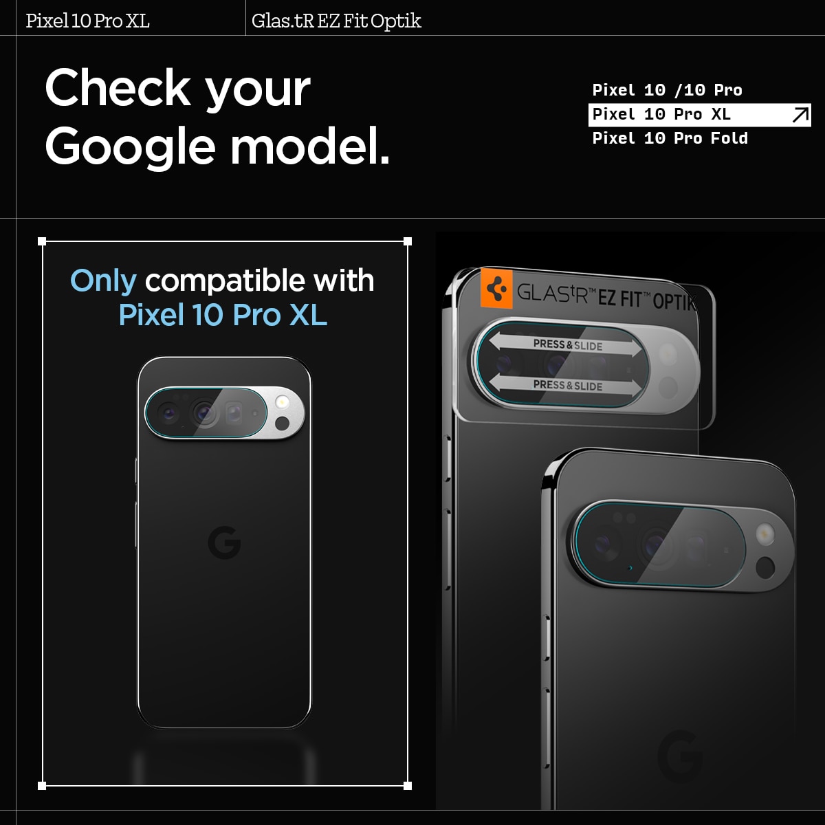 Google Pixel 10 Pro XL EZ Fit Linsebeskytter (2-pack), Gjennomsiktig