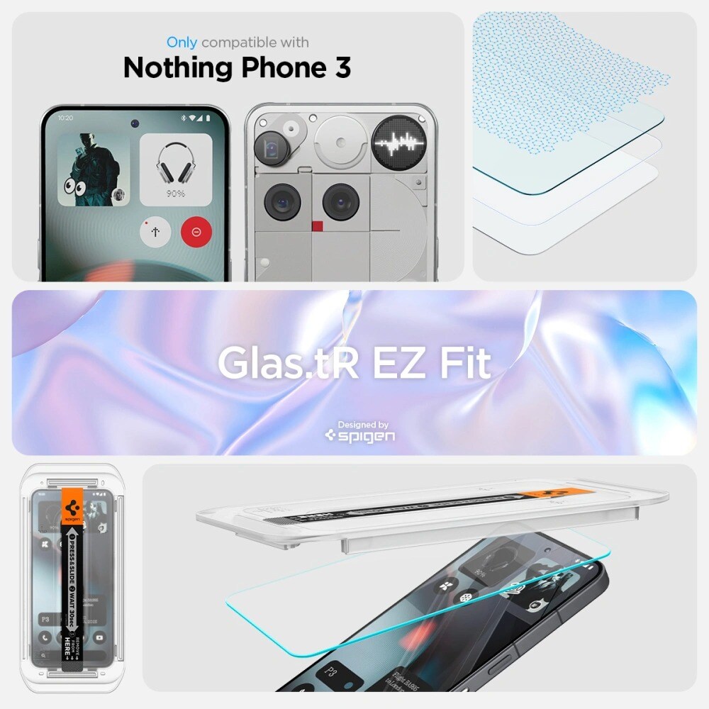 Nothing Phone 3 Skjermbeskytter med monteringsramme (2-pack) GLAS.tR EZ Fit