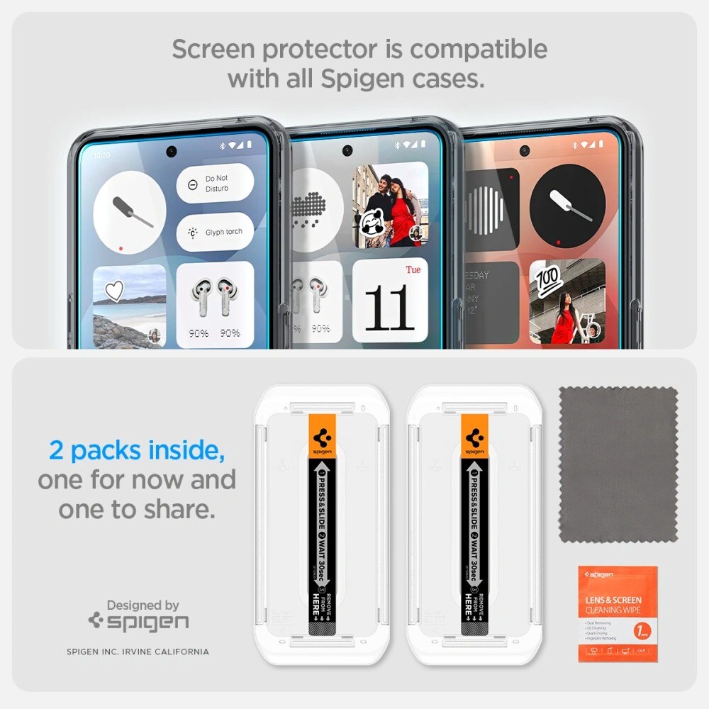 Nothing Phone 3 Skjermbeskytter med monteringsramme (2-pack) GLAS.tR EZ Fit