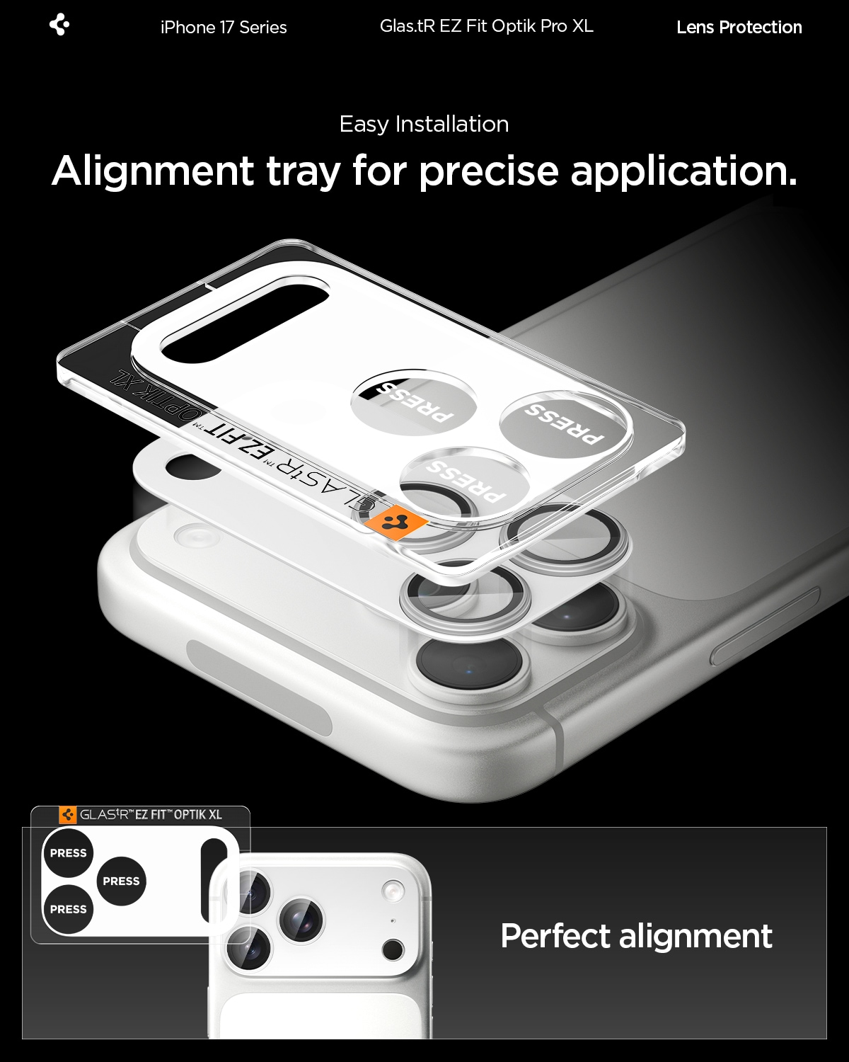 iPhone 17 Pro EZ Fit Kamerabeskyttelse - Optik Pro XL, Sølv