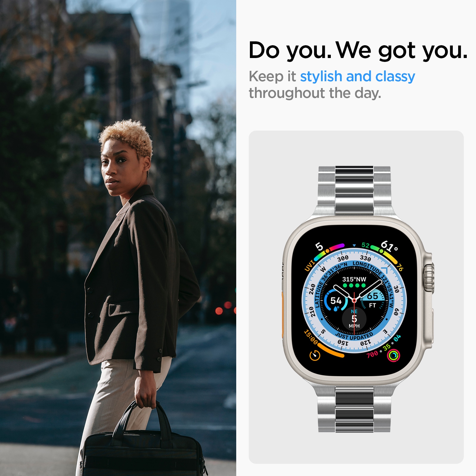 Apple Watch Ultra 49mm 2nd Gen Metallreim Modern Fit 316L, Sølv