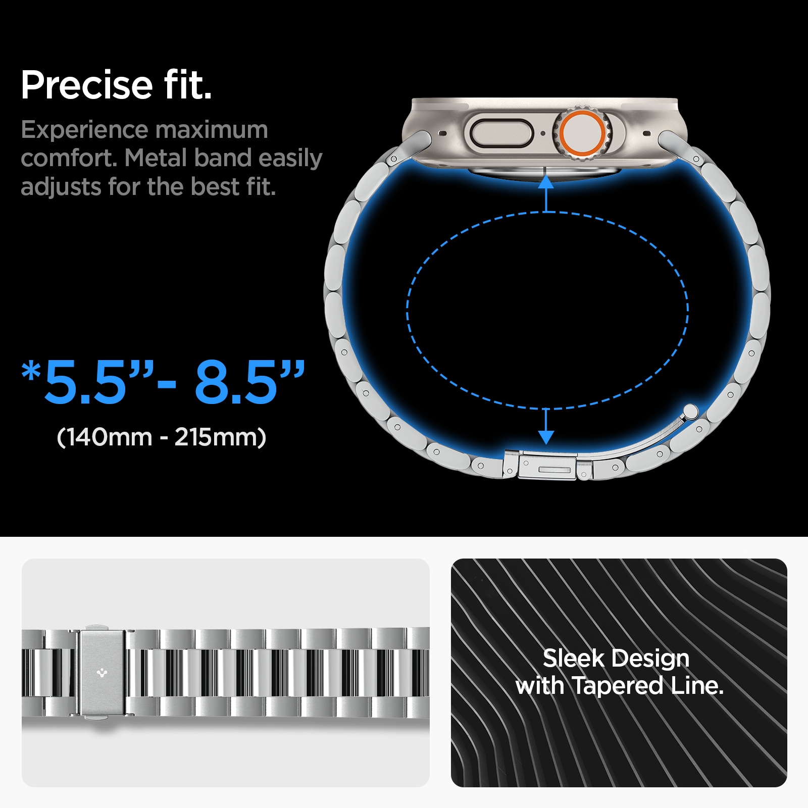 Apple Watch Ultra 49mm 2nd Gen Metallreim Modern Fit 316L, Sølv