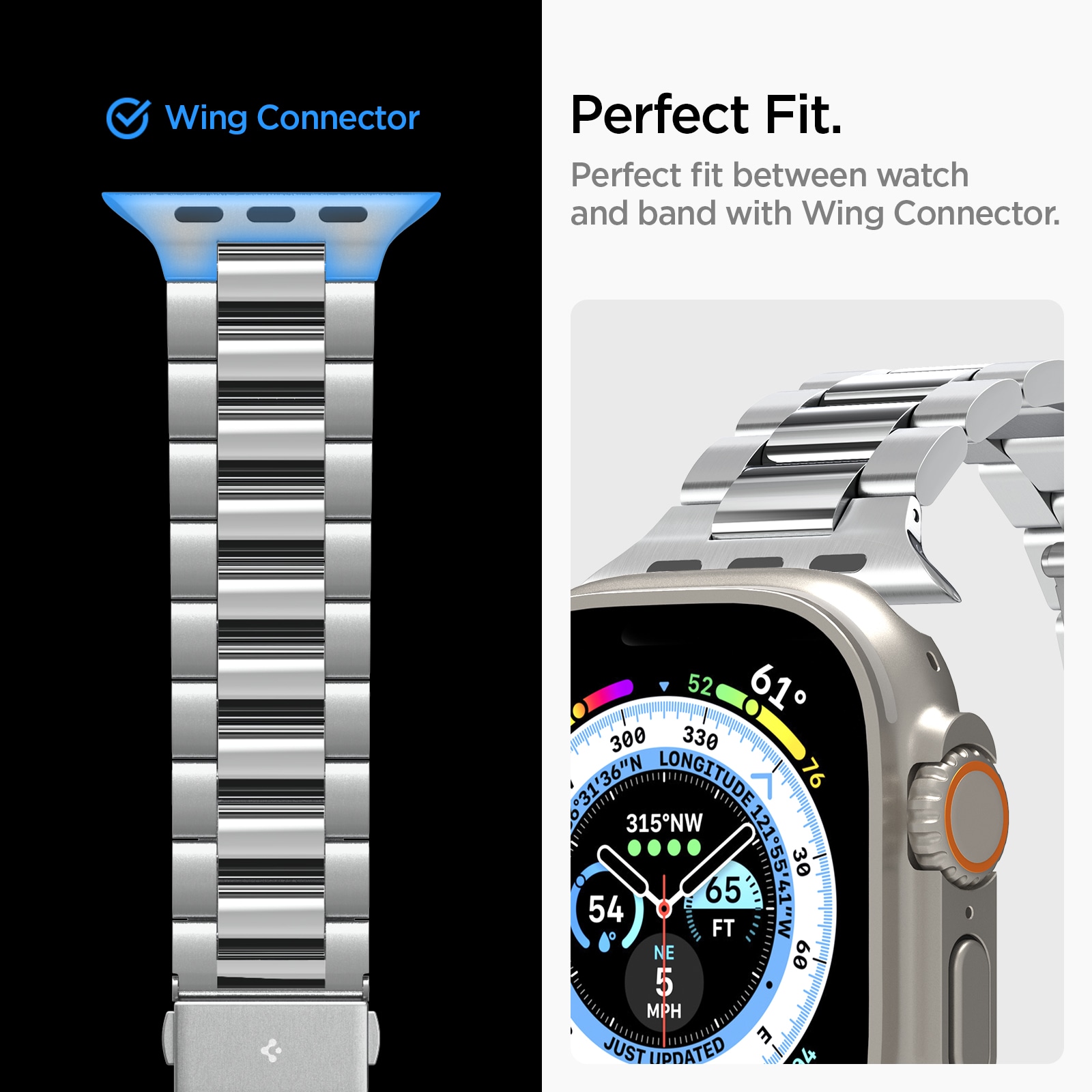 Apple Watch Ultra 49mm 2nd Gen Metallreim Modern Fit 316L, Sølv