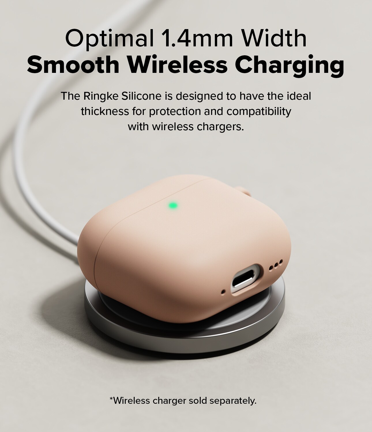 Apple AirPods 4 Silikondeksel, Pink Sand