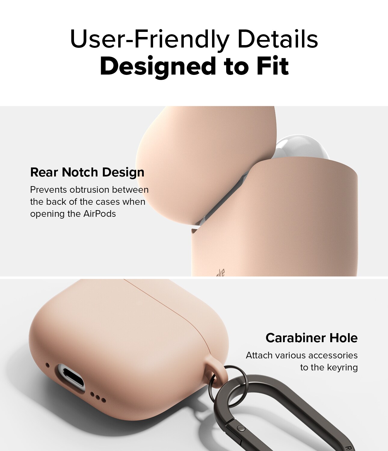Apple AirPods 4 Silikondeksel, Pink Sand