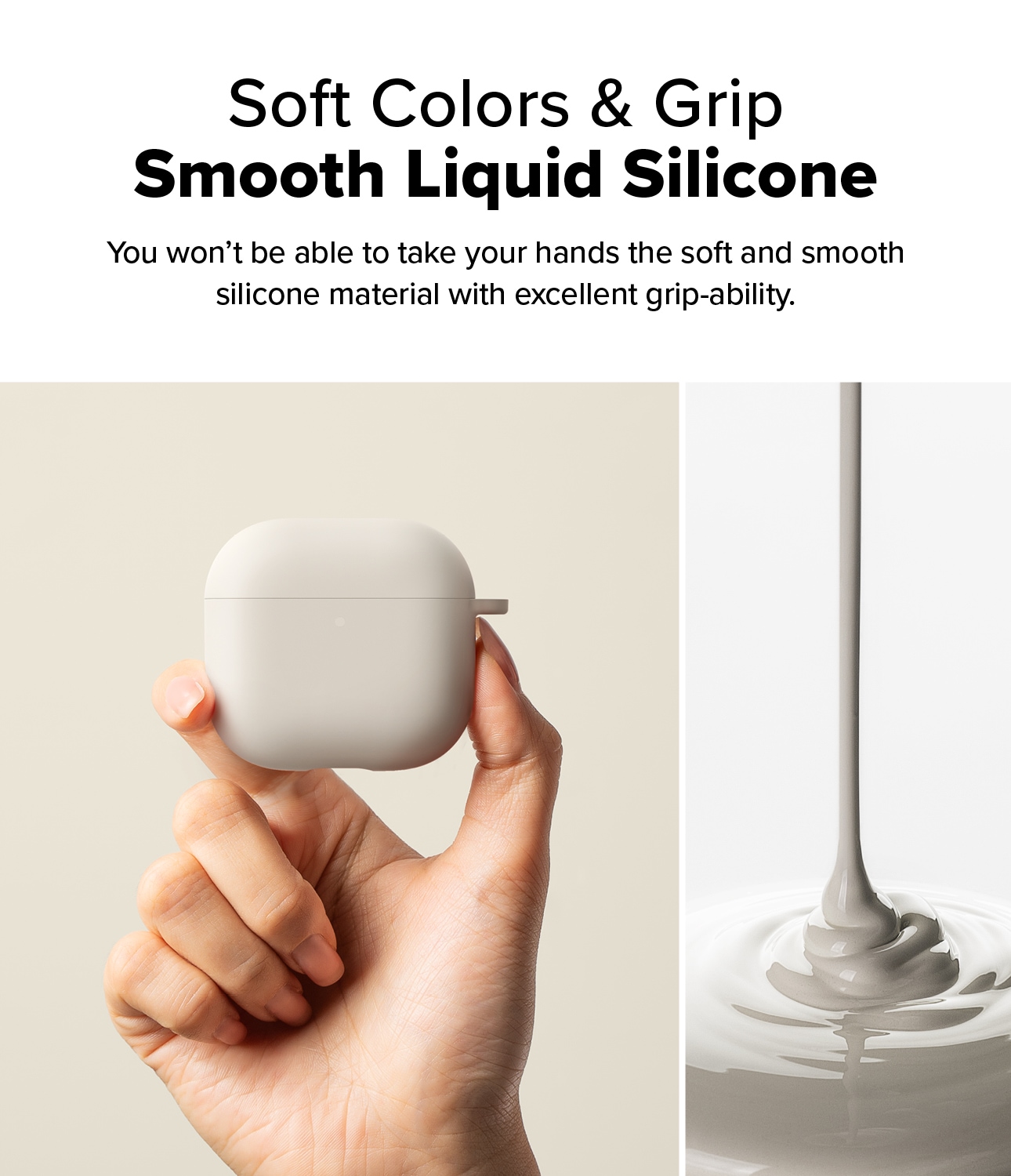 Apple AirPods 4 Silikondeksel, Stone