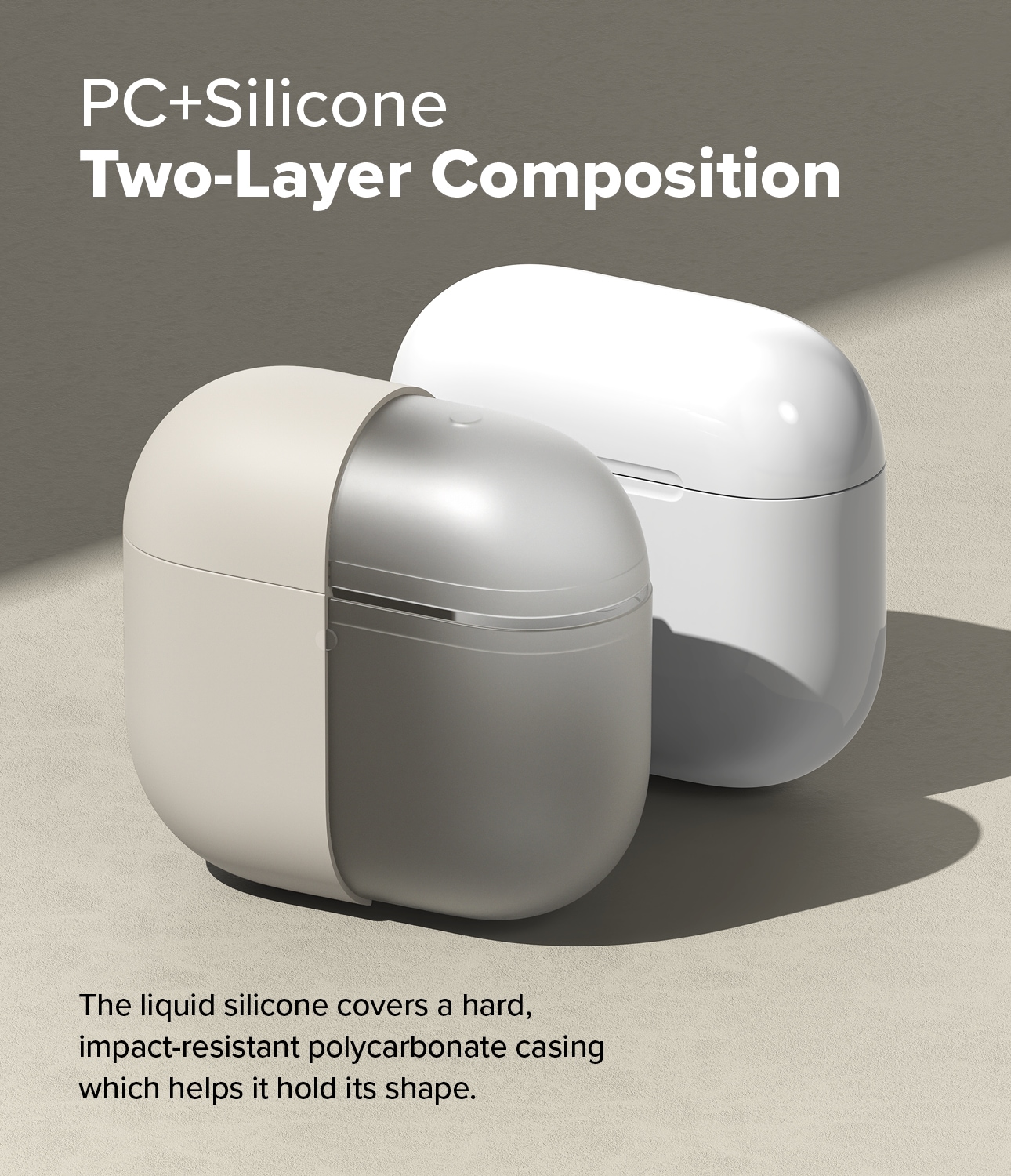 Apple AirPods 4 Silikondeksel, Stone