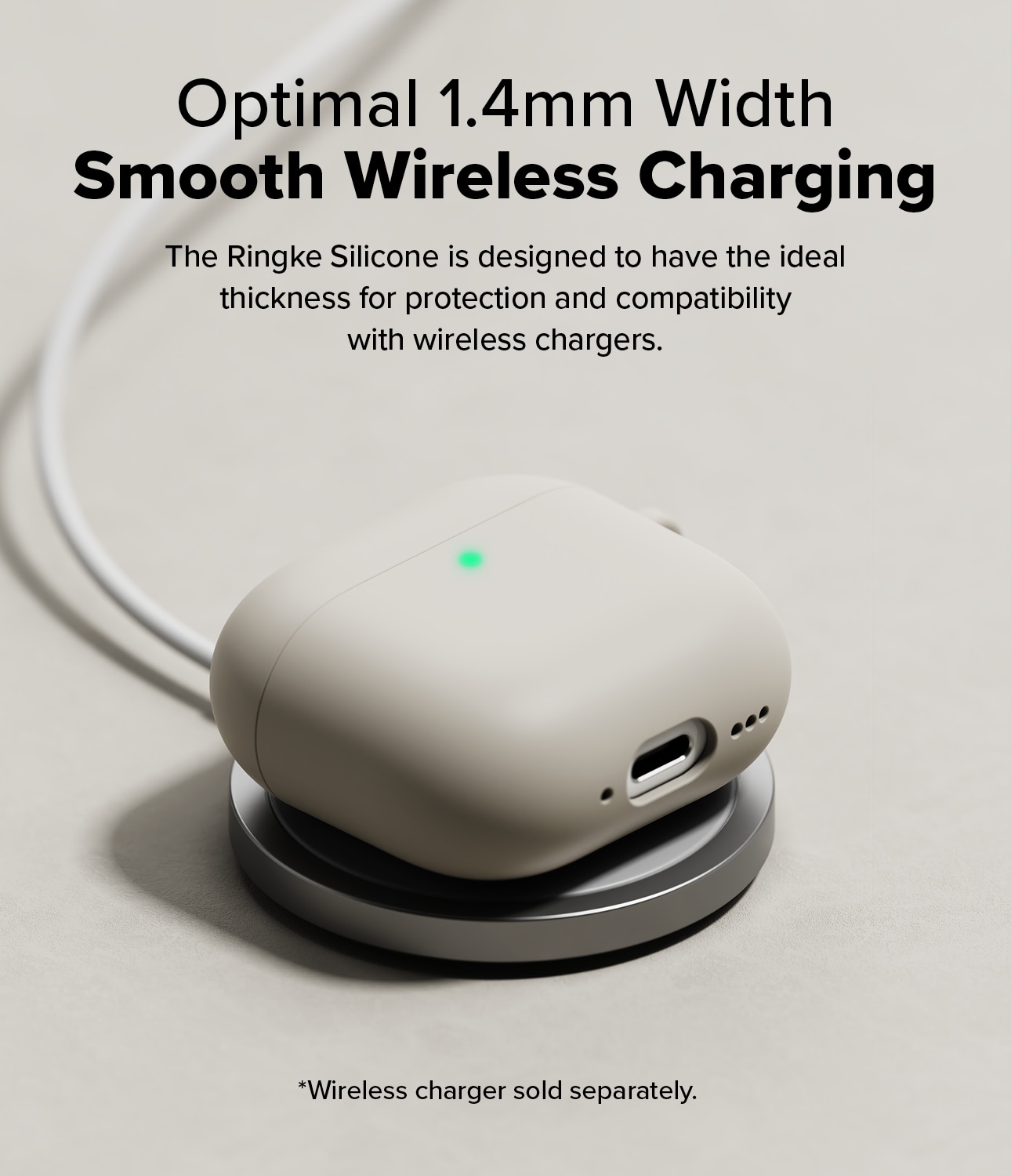 Apple AirPods 4 Silikondeksel, Stone