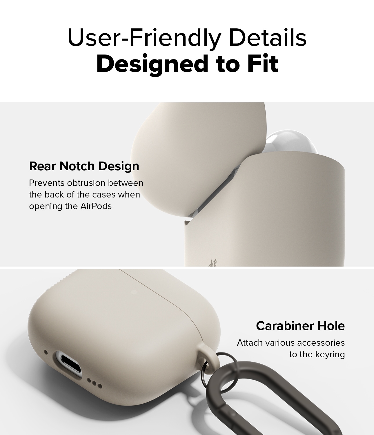 Apple AirPods 4 Silikondeksel, Stone