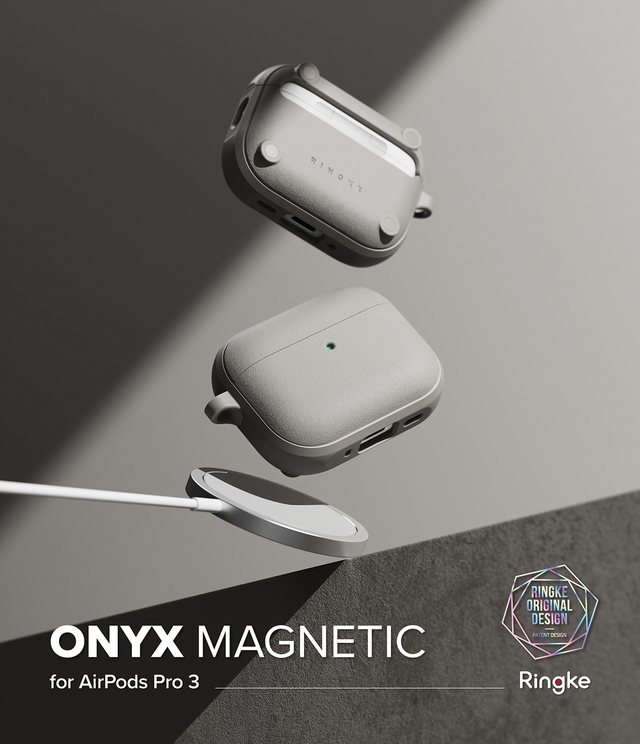 Apple AirPods Pro 3 Onyx MagSafe-deksel, Warm Gray
