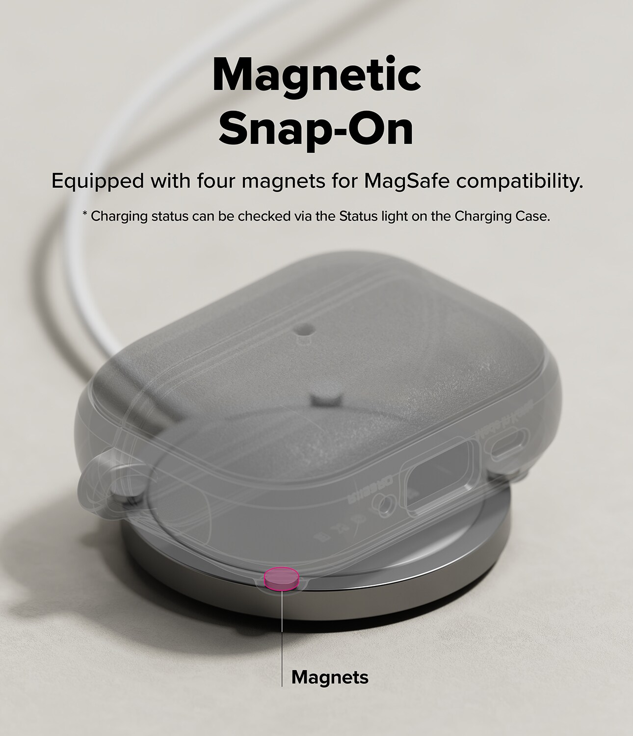 Apple AirPods Pro 3 Onyx MagSafe-deksel, Warm Gray