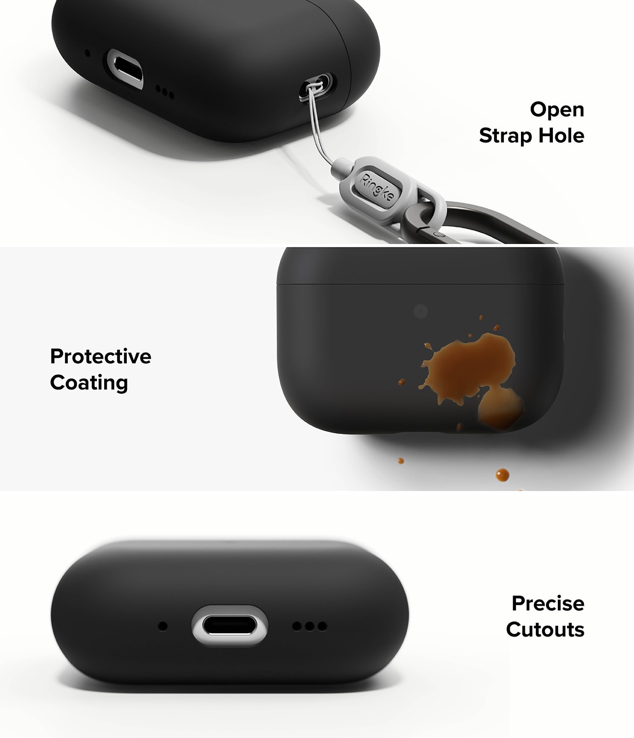 Apple AirPods Pro 3 Silikondeksel, Black