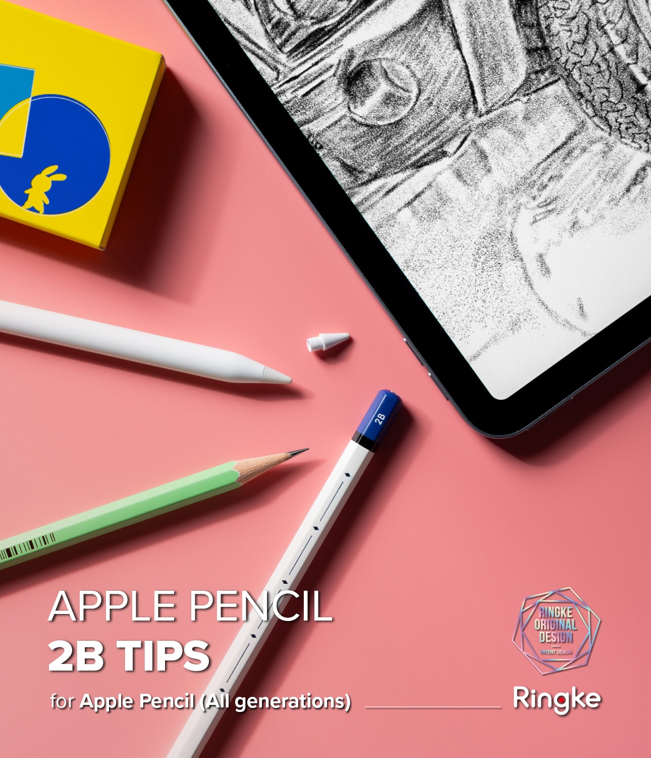Apple Pencil Spiss Tip 2B (3-pakning), Hvit