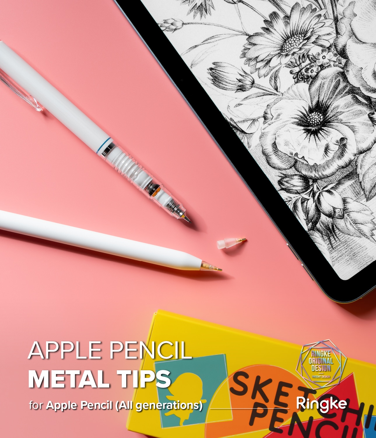 Apple Pencil Spiss Metal Tip (3-pakning), Hvit