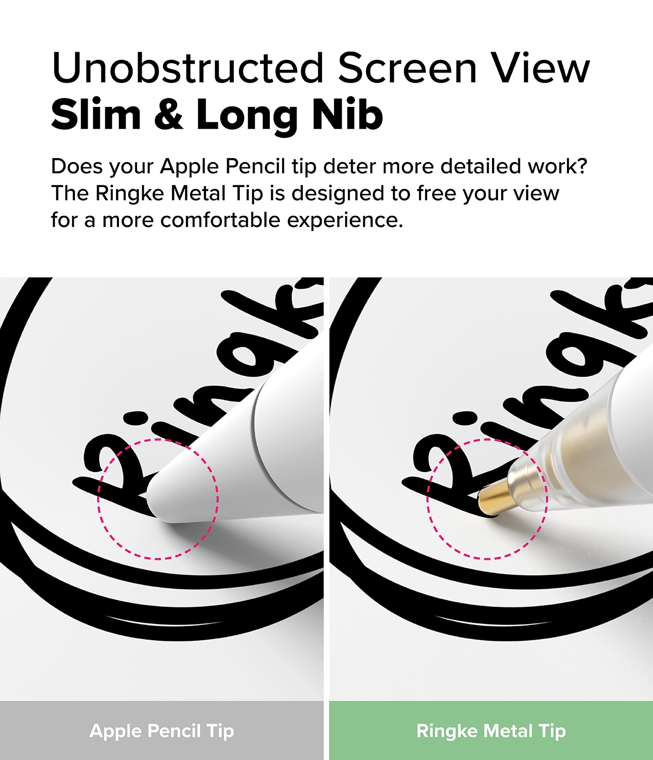 Apple Pencil Spiss Metal Tip (3-pakning), Hvit