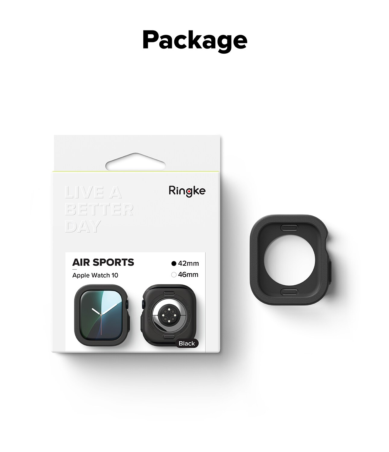 Apple Watch Series 10 42mm Air Sports deksel, Black