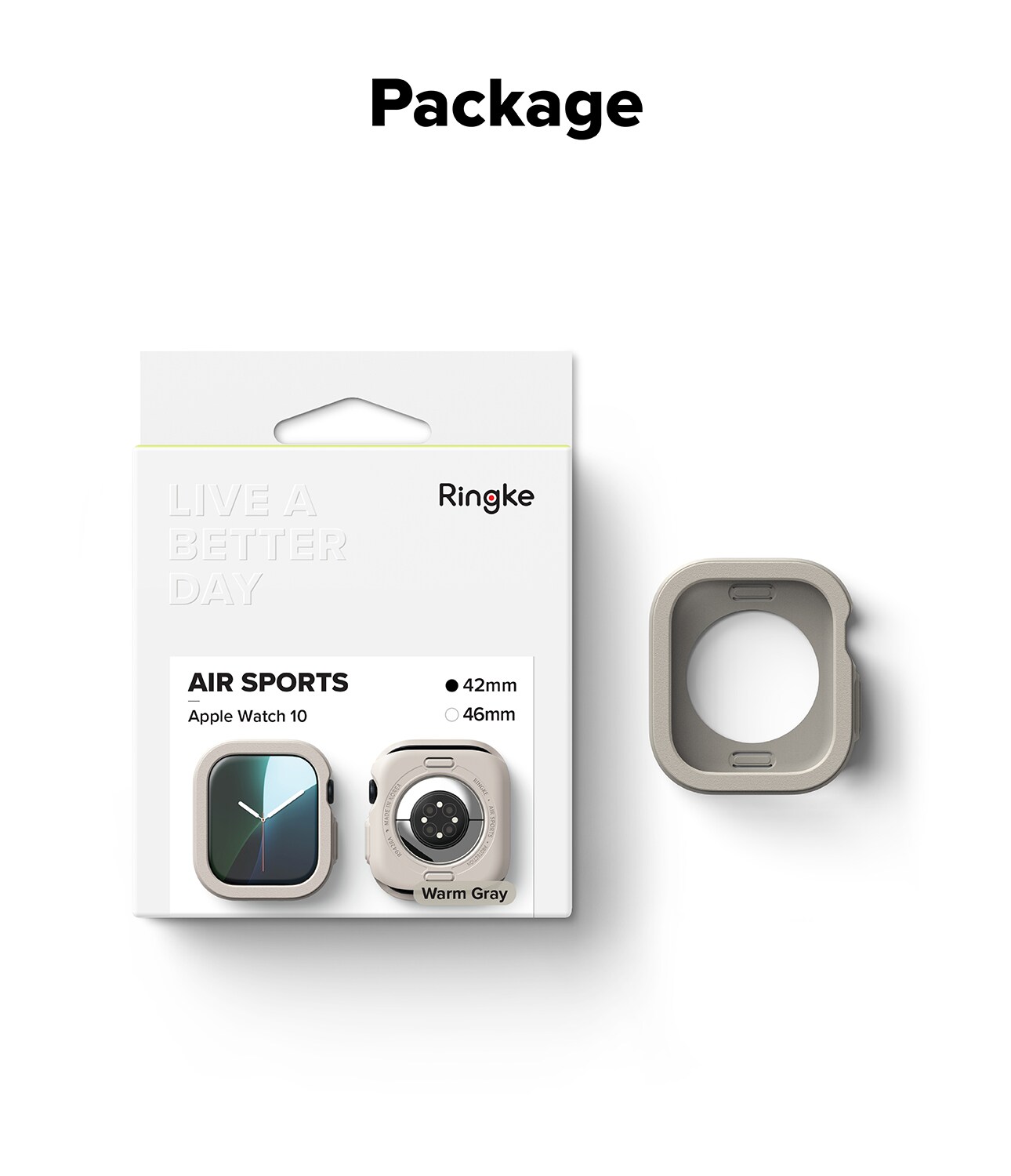 Apple Watch Series 10 42mm Air Sports deksel, Warm Gray