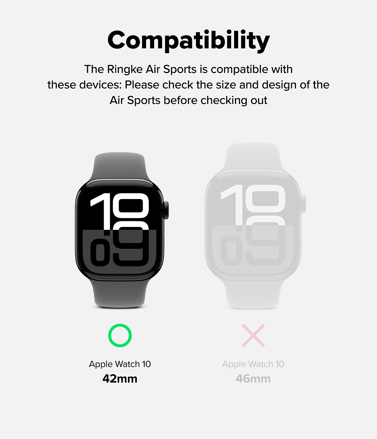 Apple Watch Series 10 42mm Air Sports deksel, Warm Gray
