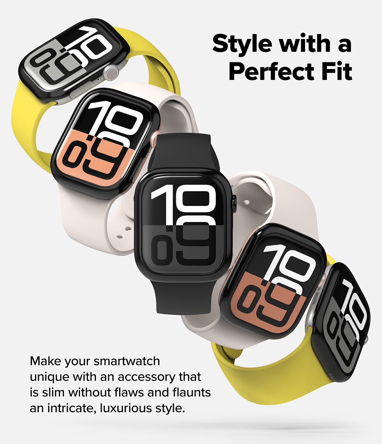 Apple Watch Series 11 42mm Beskyttelsesring - Bezel Styling Svart
