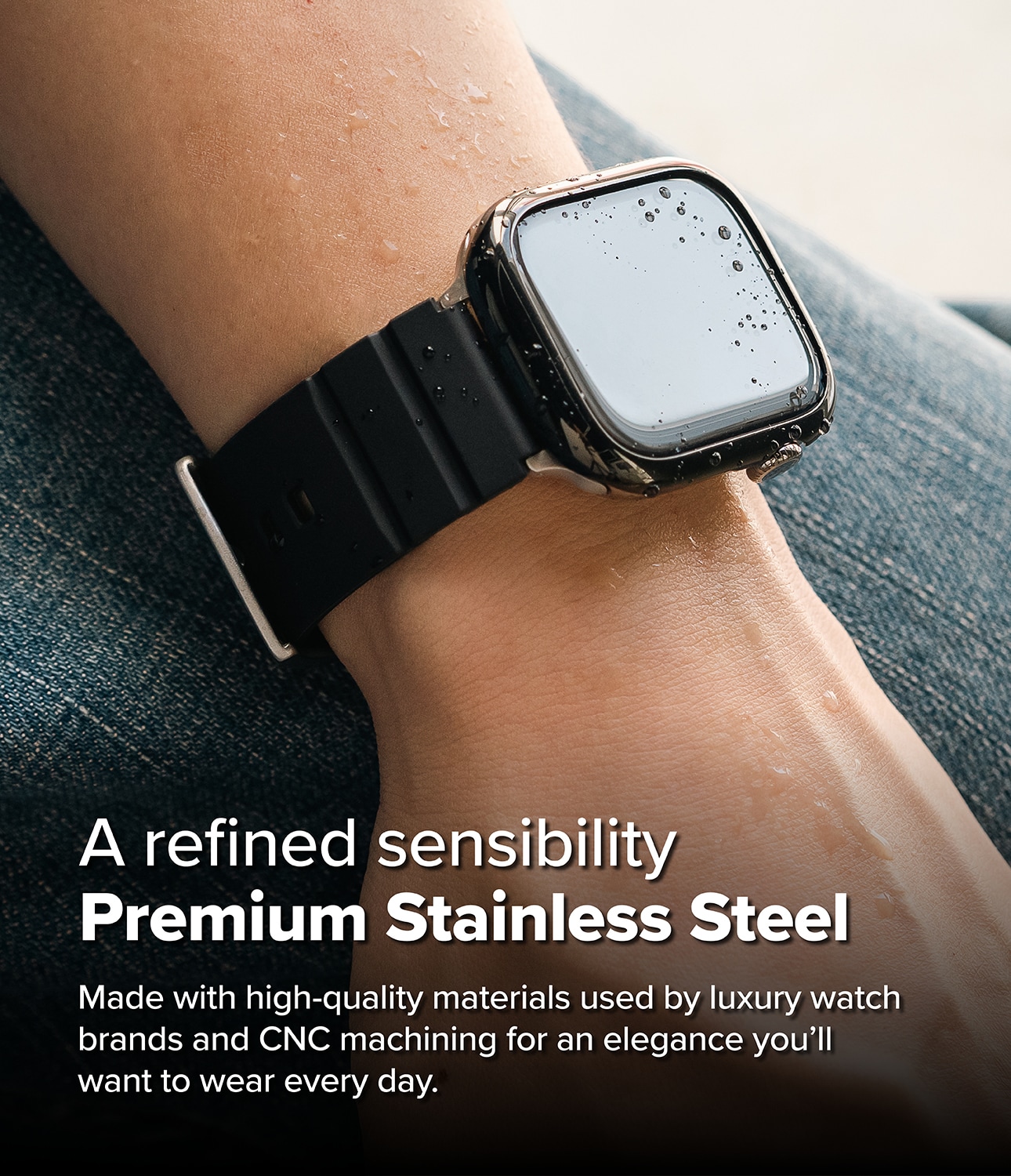 Apple Watch Series 11 42mm Beskyttelsesring - Bezel Styling Svart