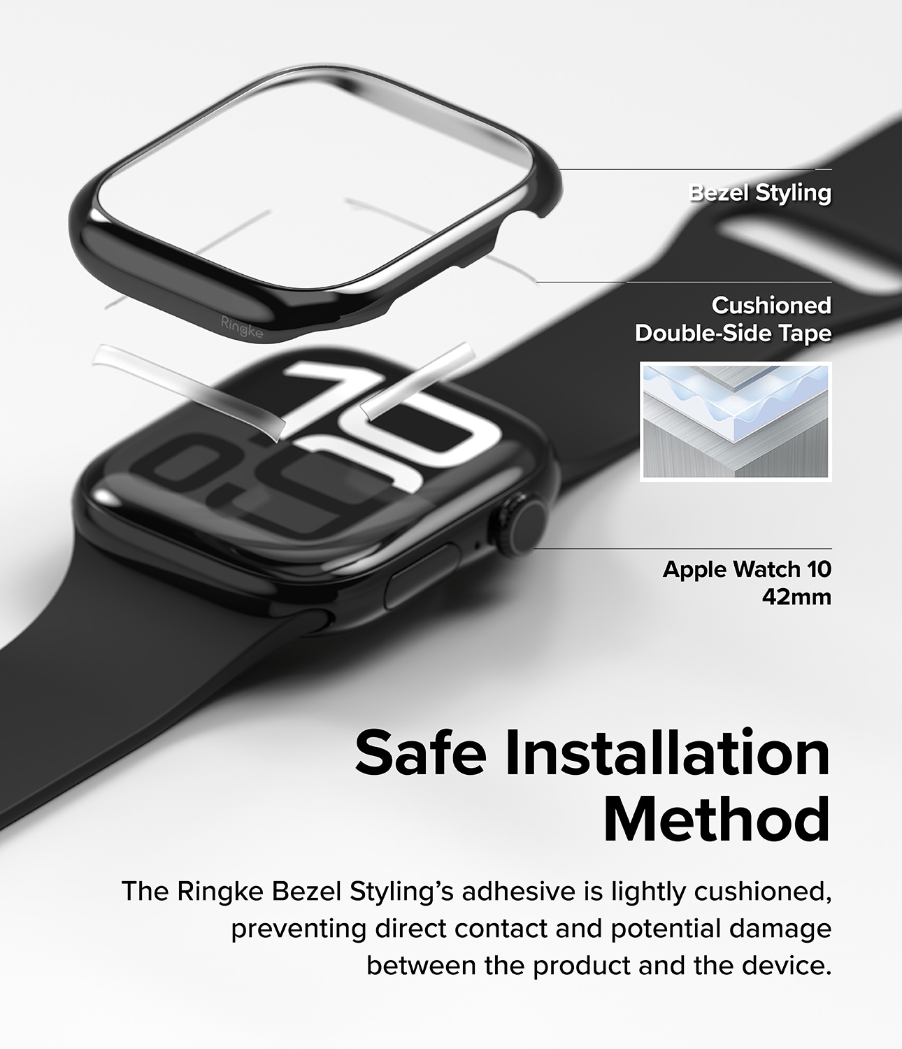 Apple Watch Series 11 42mm Beskyttelsesring - Bezel Styling Svart