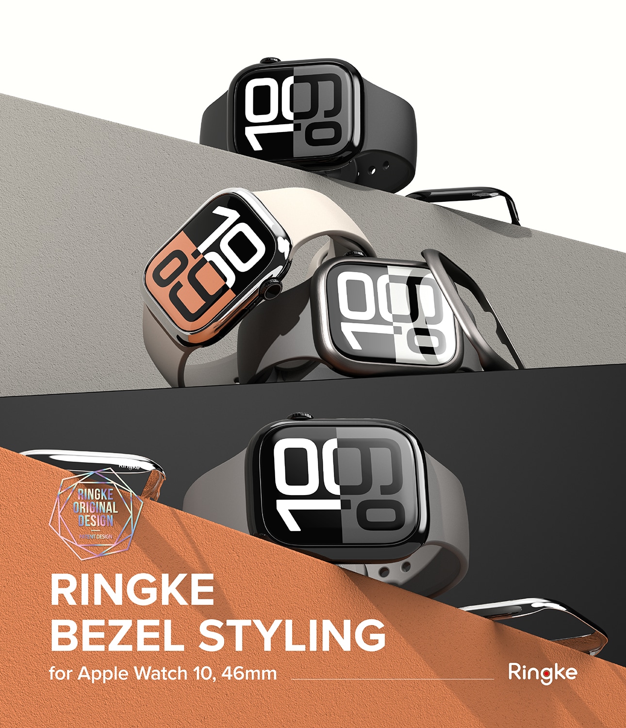 Apple Watch Series 10 46mm Beskyttelsesring - Bezel Styling Svart
