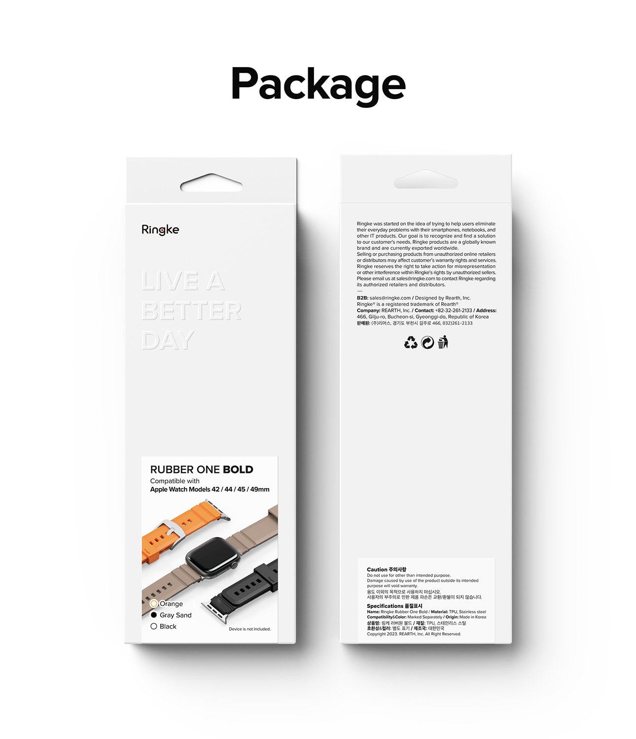 Apple Watch Series 11 46mm Reim Rubber One Bold Grå