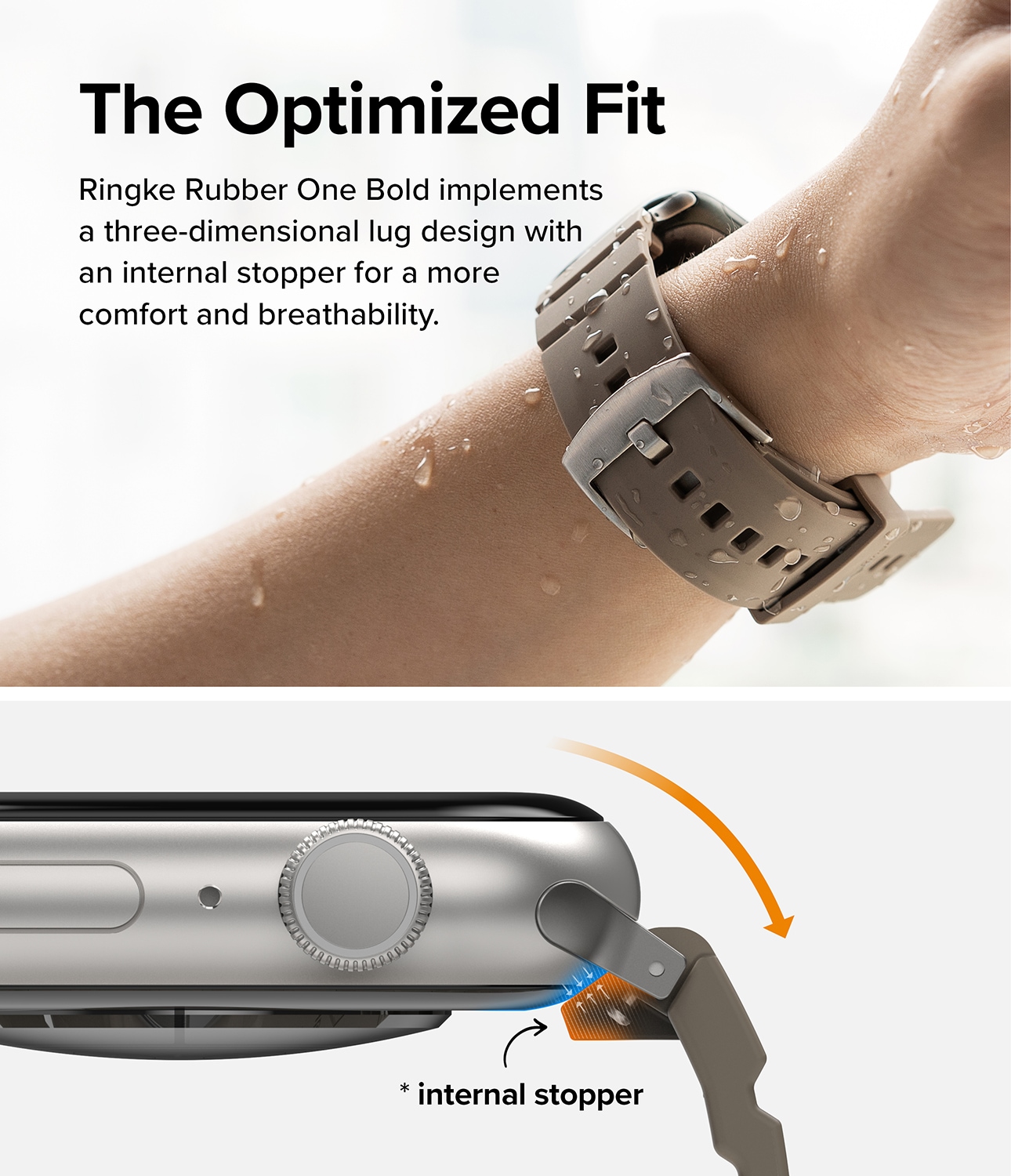 Apple Watch Series 11 46mm Reim Rubber One Bold Grå